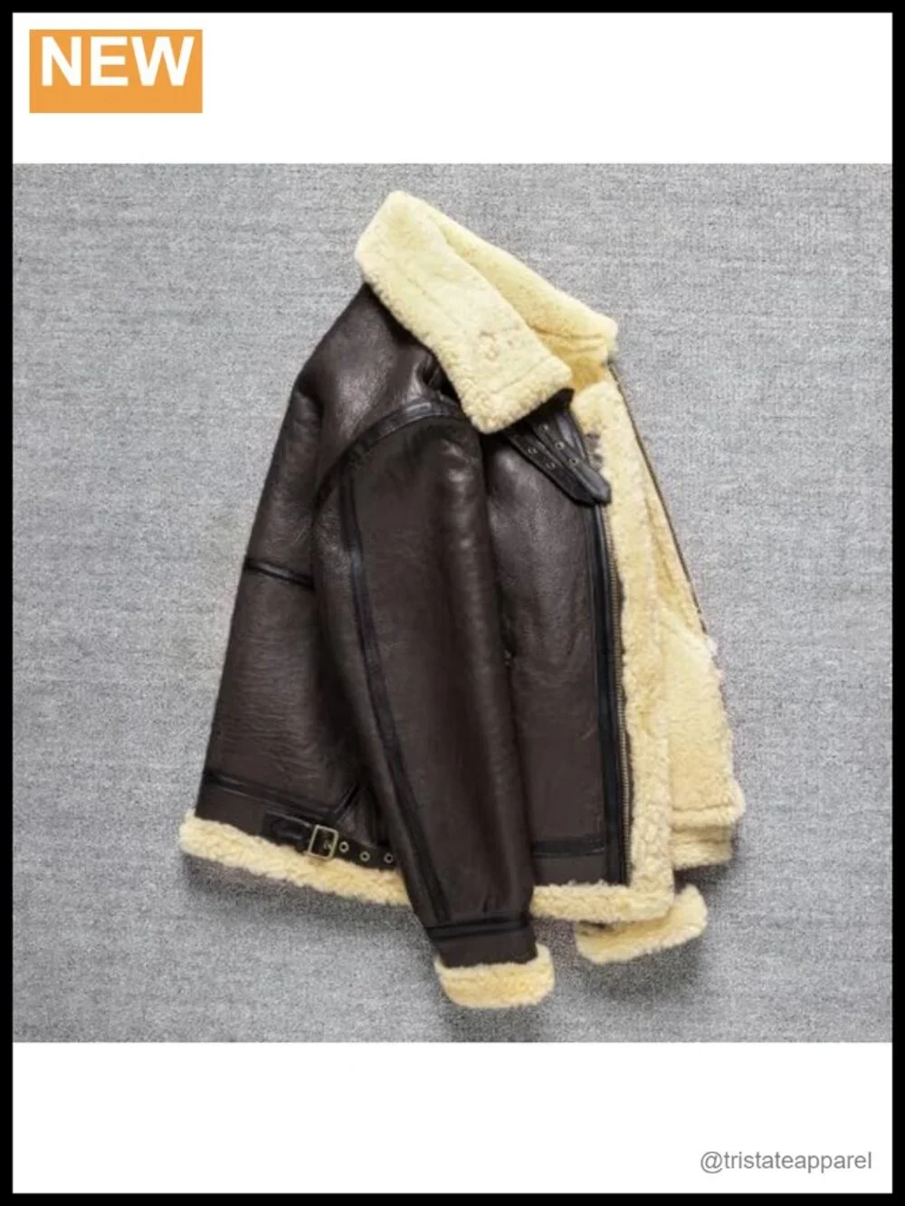 Men's B3 Bomber Jacket Genuine Leather Sheepskin Aviator Pilot Coat